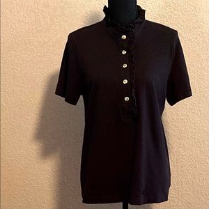 Tory Burch polo with ruffle neck